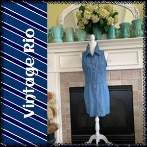 Vintage Rio sleeveless jean dress, size 13 jr.